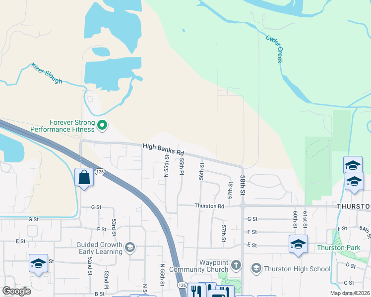 map of restaurants, bars, coffee shops, grocery stores, and more near 5588 High Banks Road in Springfield