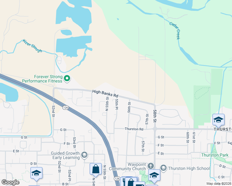 map of restaurants, bars, coffee shops, grocery stores, and more near 5588 High Banks Road in Springfield