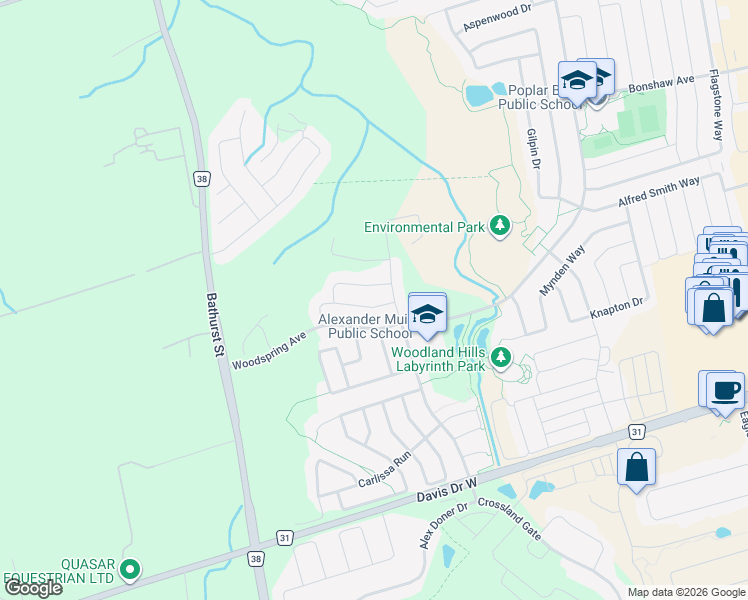 map of restaurants, bars, coffee shops, grocery stores, and more near 236 Ray Snow Boulevard in Newmarket