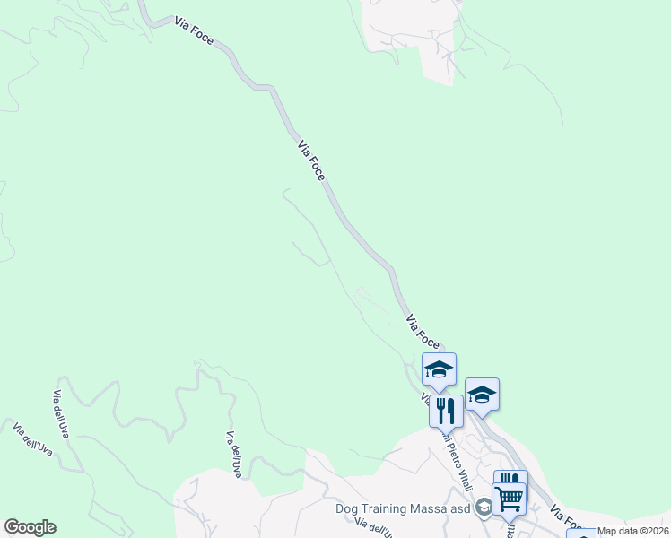 map of restaurants, bars, coffee shops, grocery stores, and more near 20 Via Giovanni Pietro Vitali in Massa