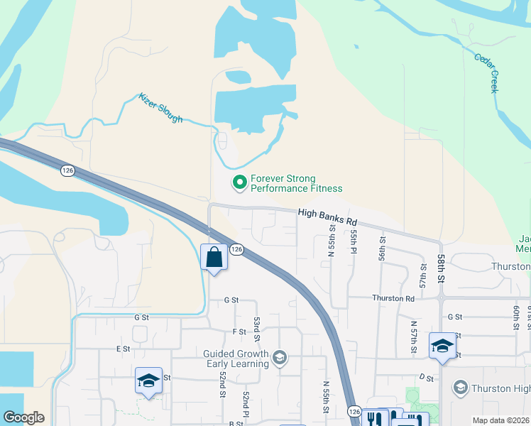 map of restaurants, bars, coffee shops, grocery stores, and more near 1089 53rd Street in Springfield