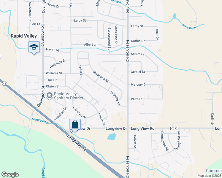 map of restaurants, bars, coffee shops, grocery stores, and more near 2988 Preston Street in Rapid City