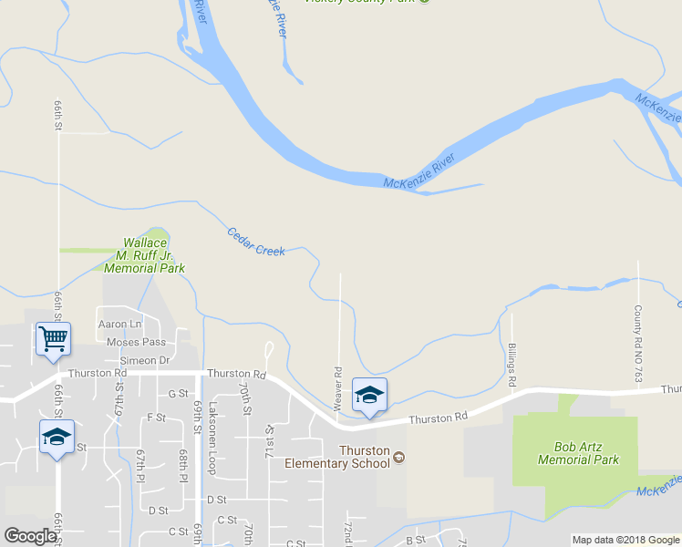 map of restaurants, bars, coffee shops, grocery stores, and more near 1299 Weaver Road in Springfield