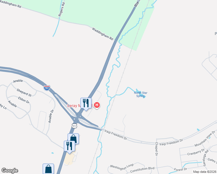 map of restaurants, bars, coffee shops, grocery stores, and more near 26908 U.S. 11 in Evans Mills