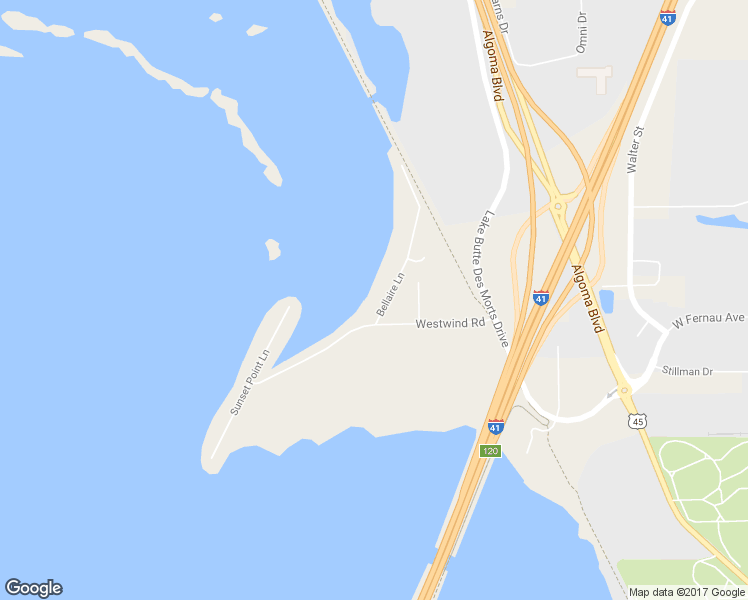 map of restaurants, bars, coffee shops, grocery stores, and more near 3019 Bellaire Lane in Oshkosh