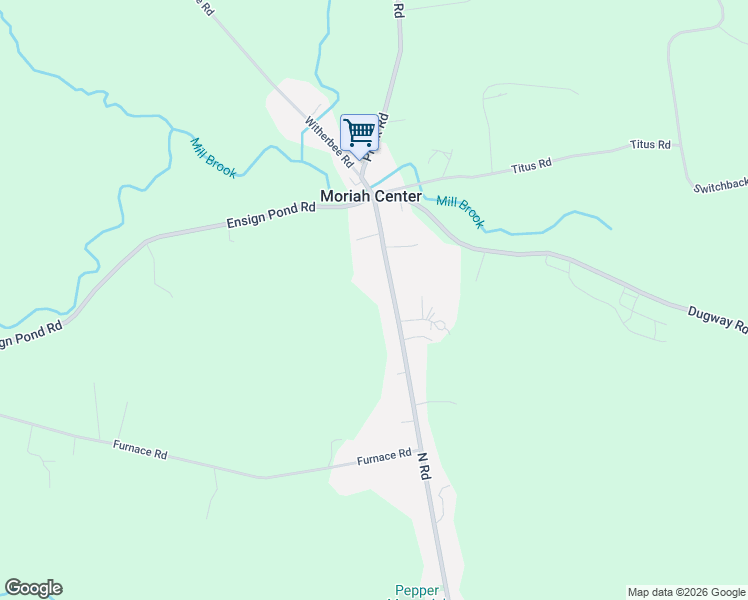 map of restaurants, bars, coffee shops, grocery stores, and more near 2761 Center Rd in Moriah