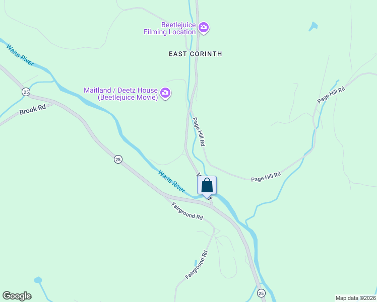 map of restaurants, bars, coffee shops, grocery stores, and more near 270 Village Road in Corinth