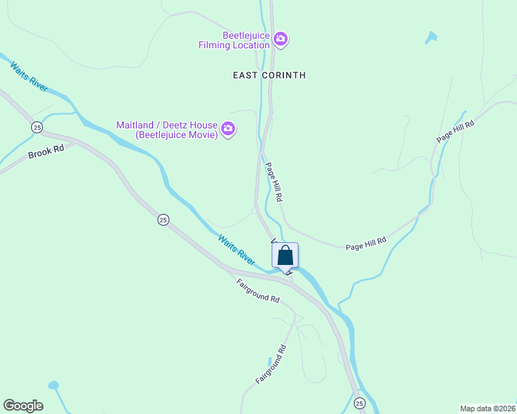 map of restaurants, bars, coffee shops, grocery stores, and more near 270 Village Road in Corinth