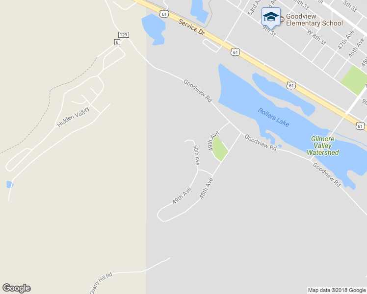 map of restaurants, bars, coffee shops, grocery stores, and more near 1325 50th Avenue in Goodview