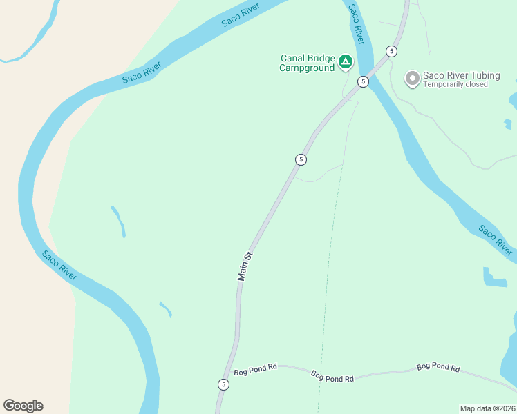 map of restaurants, bars, coffee shops, grocery stores, and more near Main Street in Fryeburg