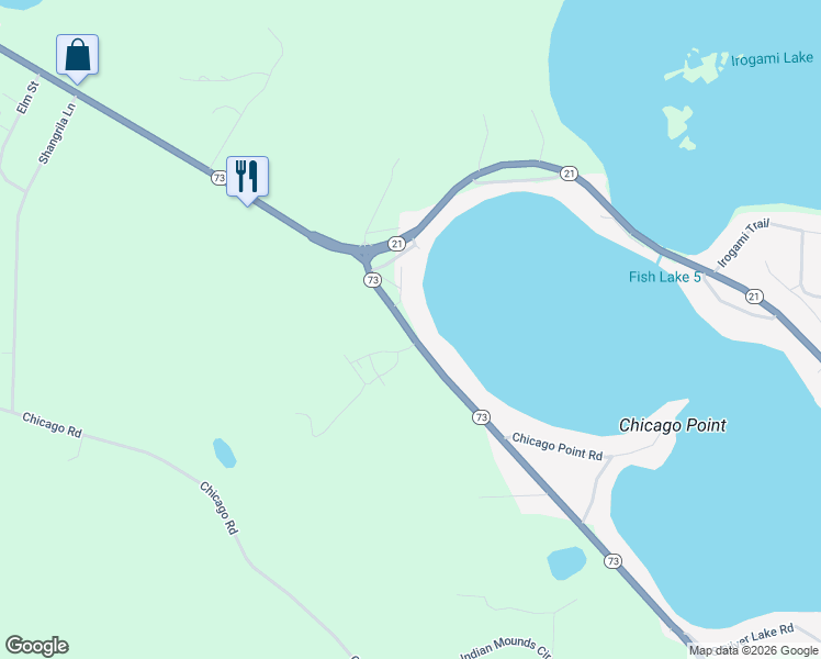 map of restaurants, bars, coffee shops, grocery stores, and more near 2188 Wisconsin 73 in Wautoma