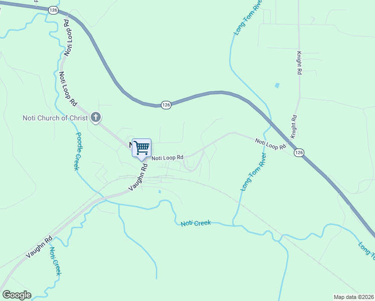 map of restaurants, bars, coffee shops, grocery stores, and more near 22642 Noti Loop Road in Veneta