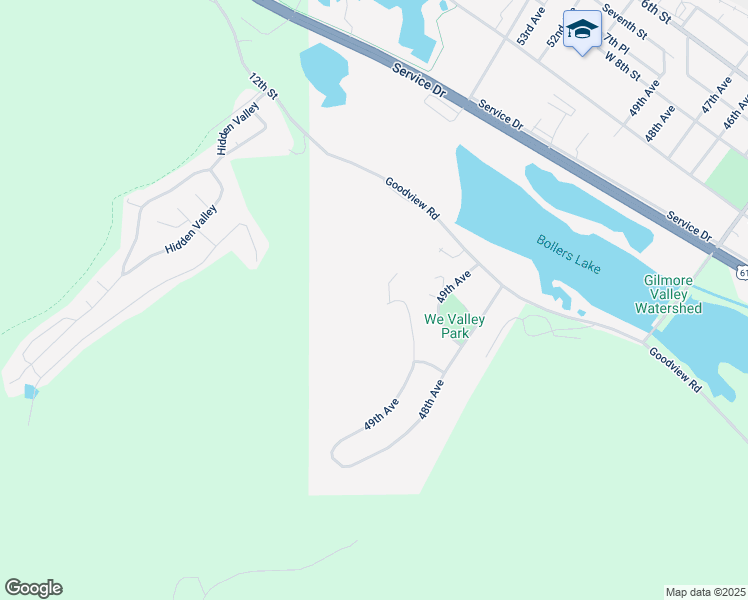 map of restaurants, bars, coffee shops, grocery stores, and more near 1325 50th Avenue in Goodview