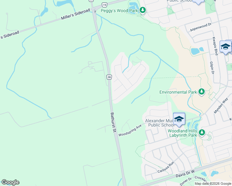 map of restaurants, bars, coffee shops, grocery stores, and more near 347 Luck crt in Newmarket