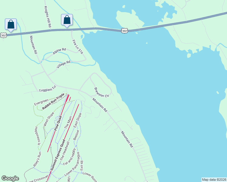 map of restaurants, bars, coffee shops, grocery stores, and more near 33 Brewster Circle in Bridgton