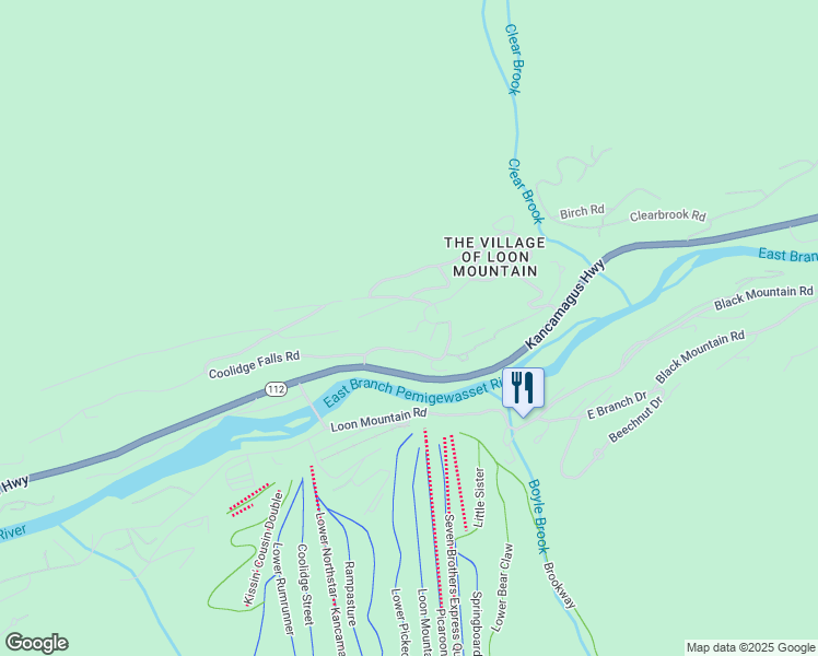 map of restaurants, bars, coffee shops, grocery stores, and more near 19 Big Coolidge Road in Lincoln