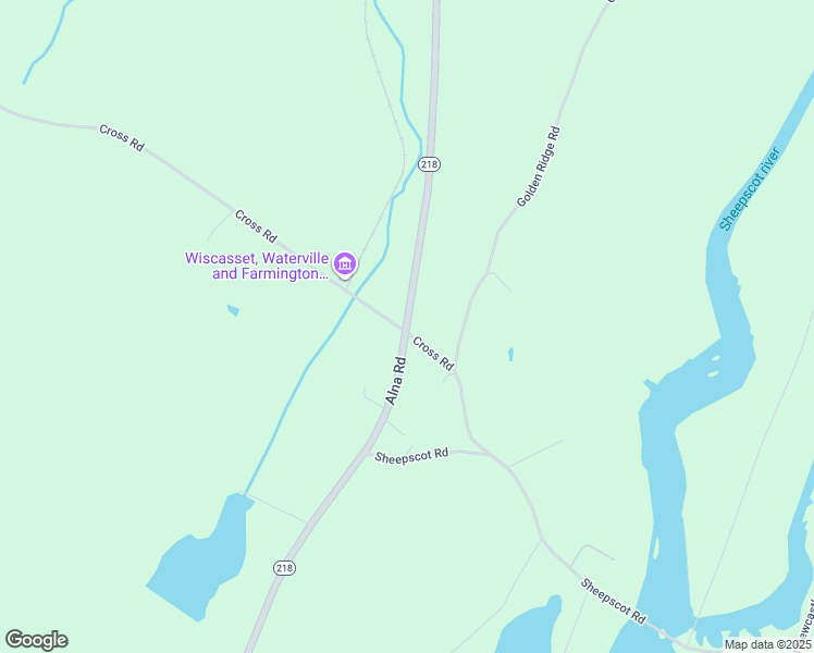 map of restaurants, bars, coffee shops, grocery stores, and more near 1397 Alna Road in Alna