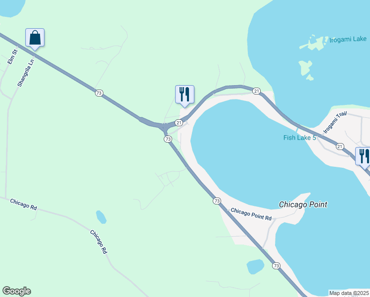 map of restaurants, bars, coffee shops, grocery stores, and more near N2206 Wisconsin 73 in Wautoma