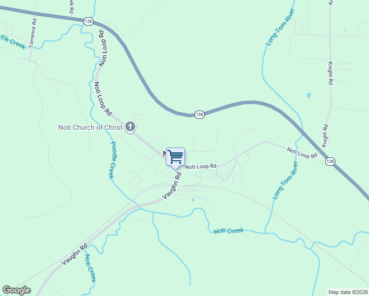 map of restaurants, bars, coffee shops, grocery stores, and more near 22555 Fir Street in Veneta