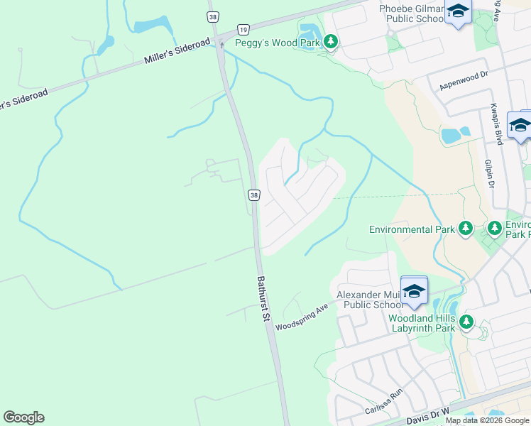 map of restaurants, bars, coffee shops, grocery stores, and more near 229 Laker Court in Newmarket