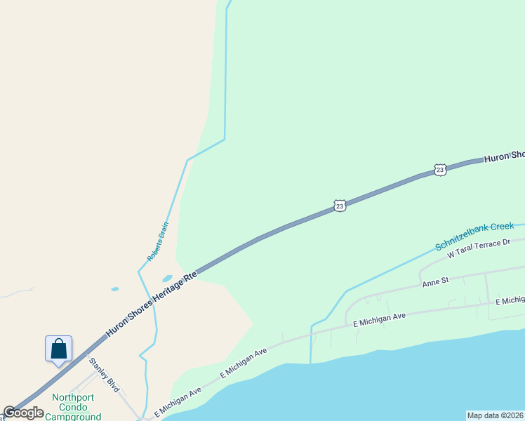 map of restaurants, bars, coffee shops, grocery stores, and more near 3759-4437 East Huron Road in Au Gres