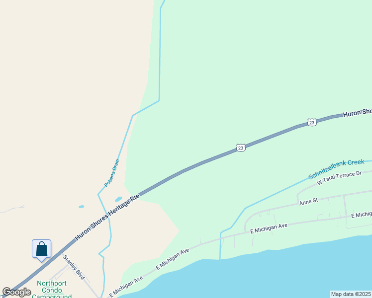 map of restaurants, bars, coffee shops, grocery stores, and more near 3759-4437 East Huron Road in Au Gres