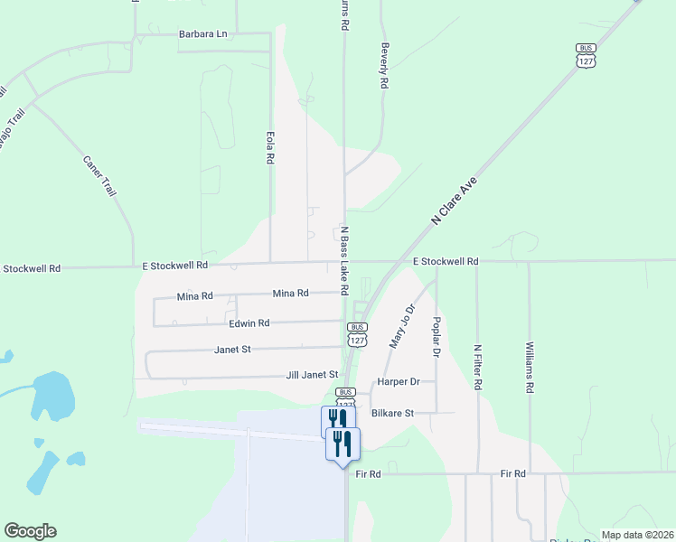 map of restaurants, bars, coffee shops, grocery stores, and more near 1974 Mina Road in Harrison