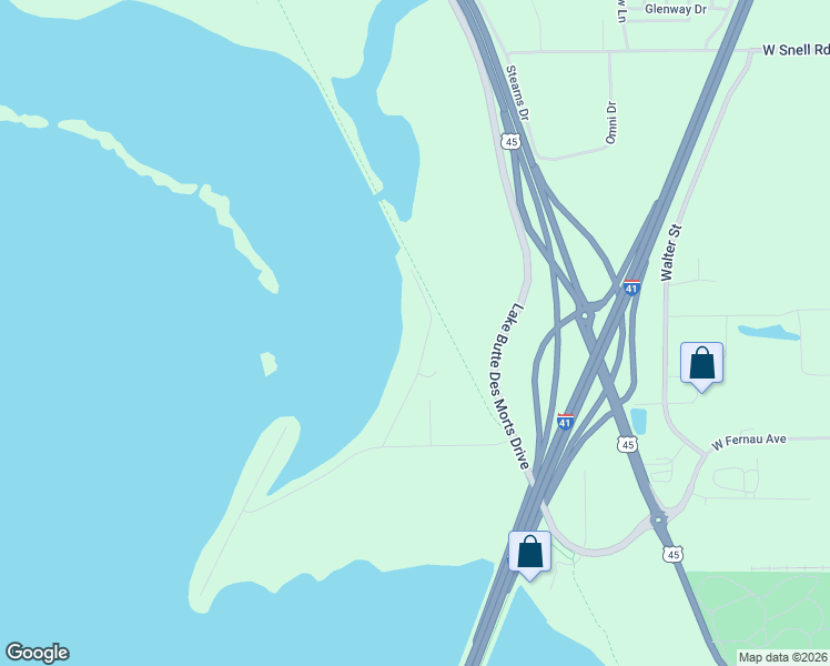 map of restaurants, bars, coffee shops, grocery stores, and more near 3091 Bellaire Lane in Oshkosh