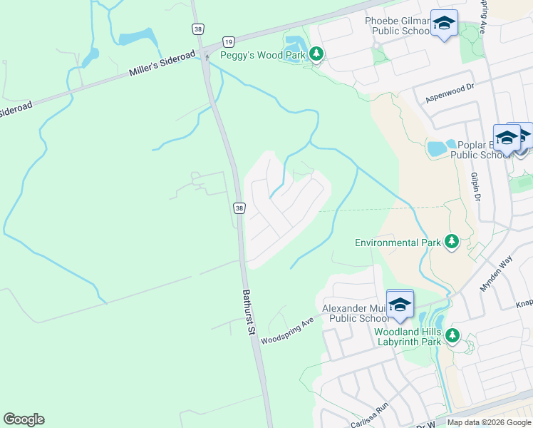 map of restaurants, bars, coffee shops, grocery stores, and more near 741 Prest Way in Newmarket
