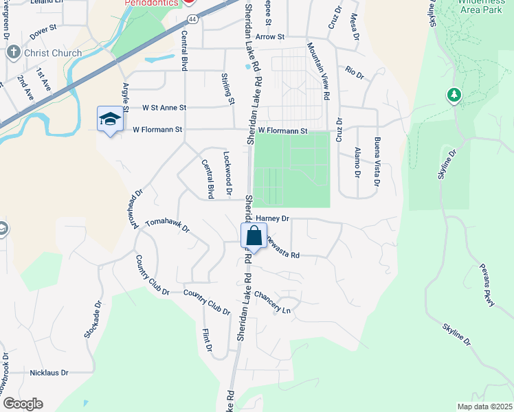 map of restaurants, bars, coffee shops, grocery stores, and more near Mount Calvary South Road West in Rapid City
