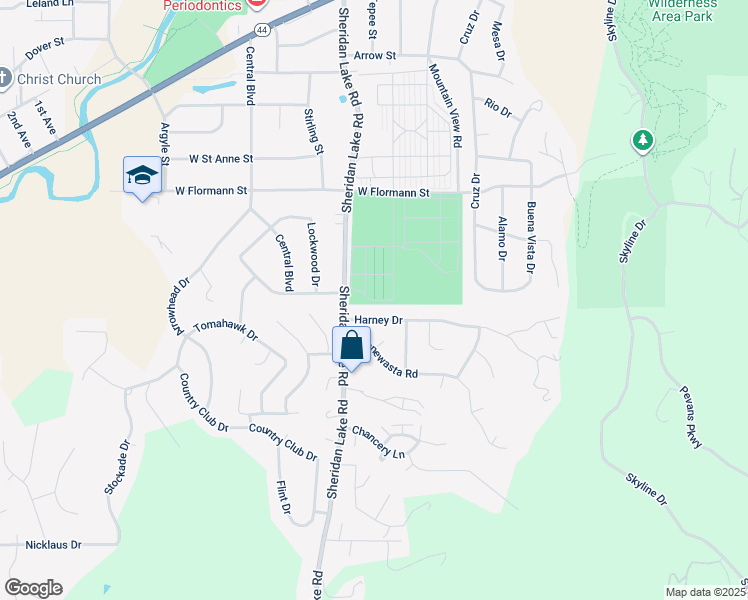 map of restaurants, bars, coffee shops, grocery stores, and more near Mount Calvary South Road West in Rapid City