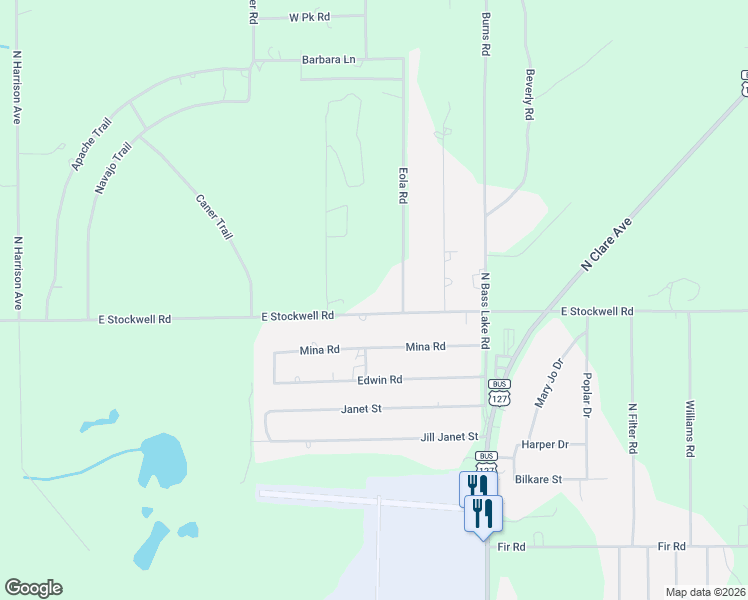 map of restaurants, bars, coffee shops, grocery stores, and more near 1785 East Stockwell Road in Harrison
