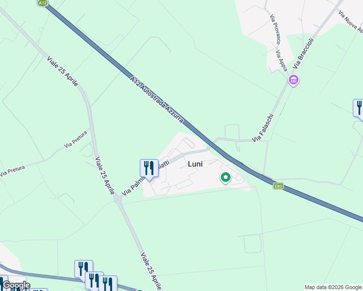 map of restaurants, bars, coffee shops, grocery stores, and more near 1 Via g .matteotti in Luni Mare