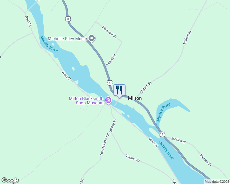 map of restaurants, bars, coffee shops, grocery stores, and more near in Milton