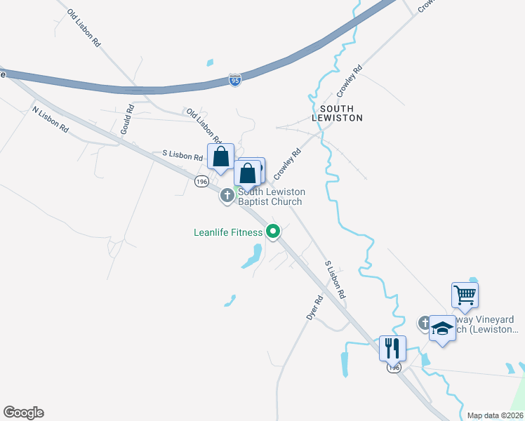 map of restaurants, bars, coffee shops, grocery stores, and more near 1938 Lisbon Street in Lewiston