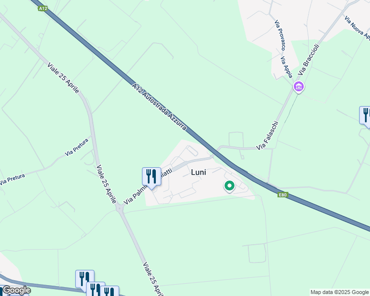 map of restaurants, bars, coffee shops, grocery stores, and more near 1 Via g .matteotti in Luni Mare