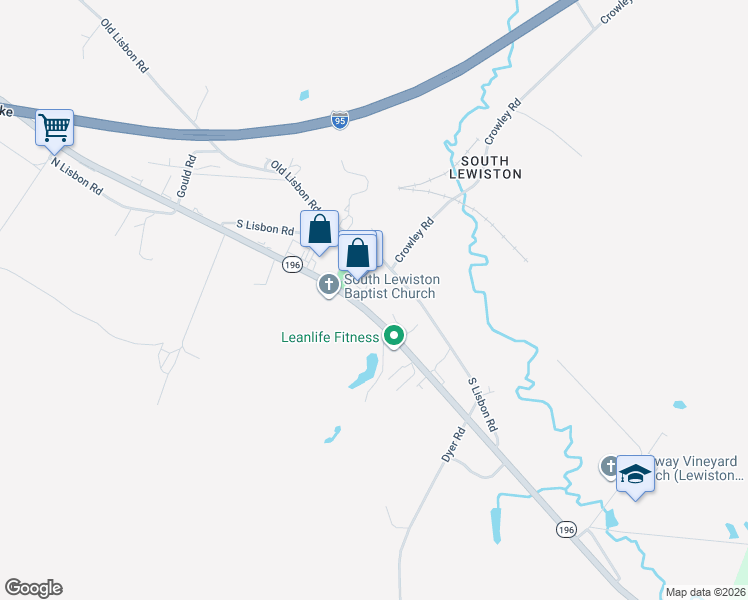 map of restaurants, bars, coffee shops, grocery stores, and more near 1938 Lisbon Street in Lewiston