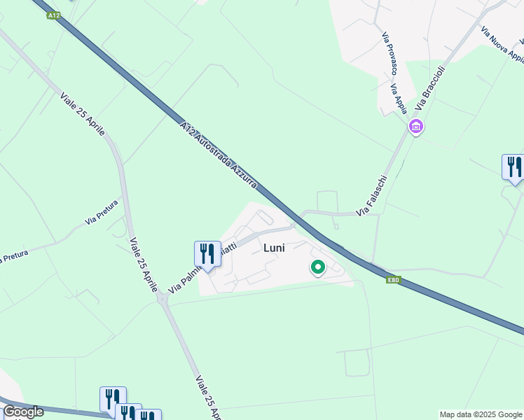 map of restaurants, bars, coffee shops, grocery stores, and more near 1 Via g .matteotti in Luni Mare