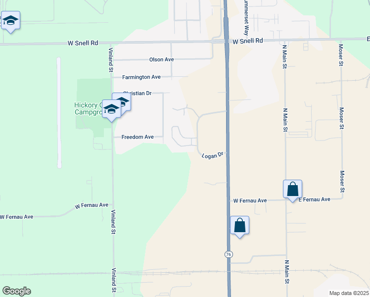 map of restaurants, bars, coffee shops, grocery stores, and more near 3305 Logan Drive in Oshkosh