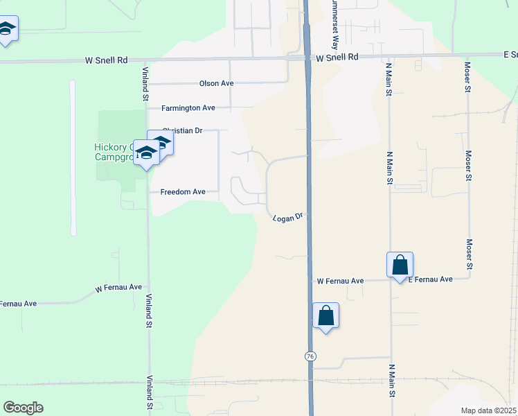 map of restaurants, bars, coffee shops, grocery stores, and more near 3305 Logan Drive in Oshkosh