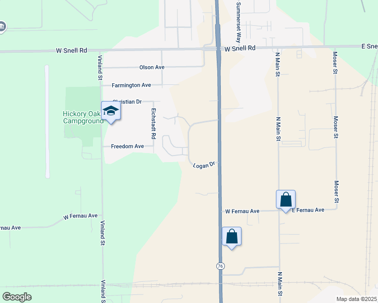 map of restaurants, bars, coffee shops, grocery stores, and more near 3400 Jackson Street in Oshkosh