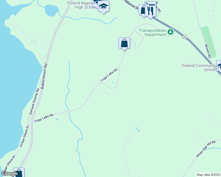 map of restaurants, bars, coffee shops, grocery stores, and more near 32 Maple View Circle in Poland