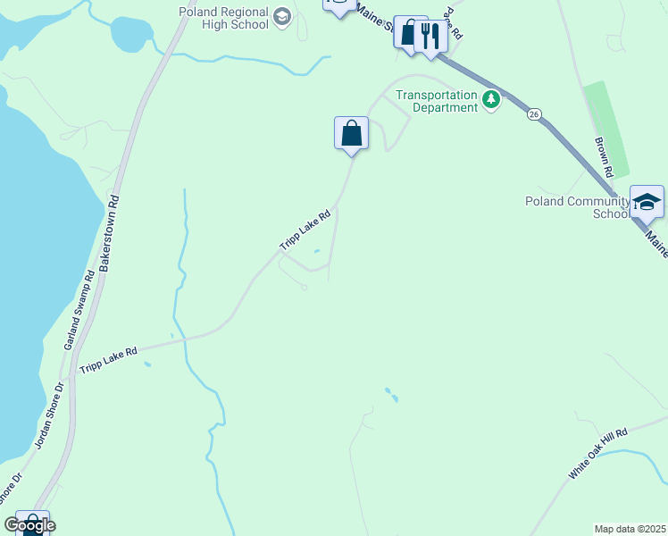 map of restaurants, bars, coffee shops, grocery stores, and more near 32 Maple View Circle in Poland