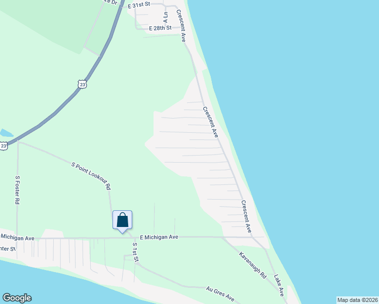 map of restaurants, bars, coffee shops, grocery stores, and more near 5286-5410 East 12th Street in Au Gres