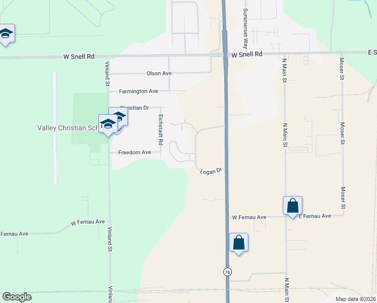 map of restaurants, bars, coffee shops, grocery stores, and more near 3317 Logan Drive in Oshkosh