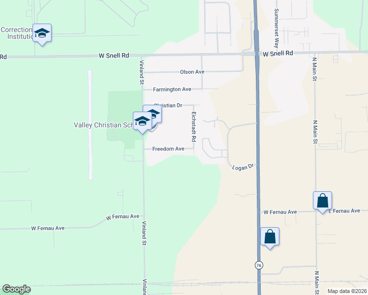 map of restaurants, bars, coffee shops, grocery stores, and more near 880 Freedom Avenue in Oshkosh