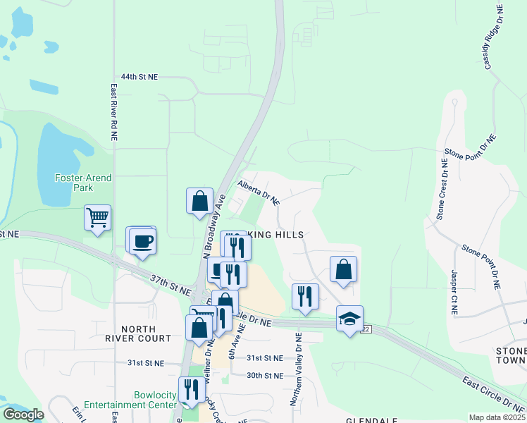 map of restaurants, bars, coffee shops, grocery stores, and more near 3976 Whiting Lane in Rochester