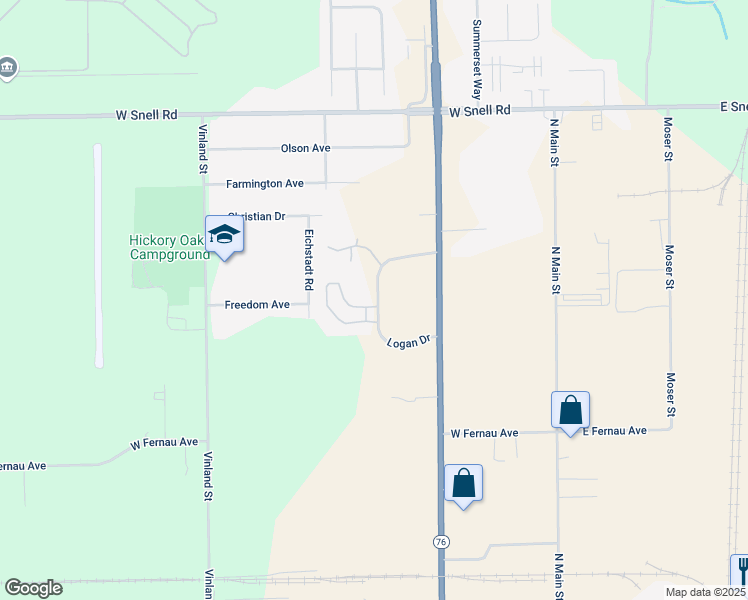 map of restaurants, bars, coffee shops, grocery stores, and more near 3401 Logan Drive in Oshkosh