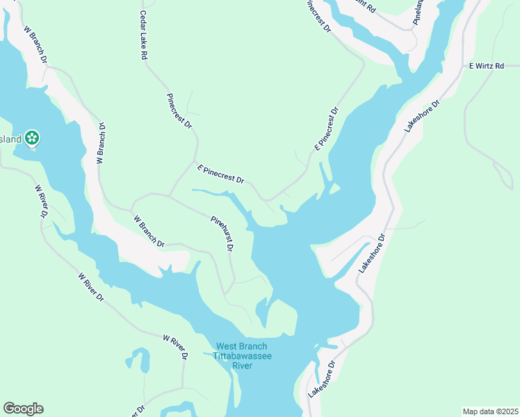 map of restaurants, bars, coffee shops, grocery stores, and more near 3281 East Pinecrest Drive in Gladwin