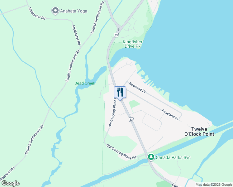 map of restaurants, bars, coffee shops, grocery stores, and more near 216 Old Carrying Place Road in Carrying Place